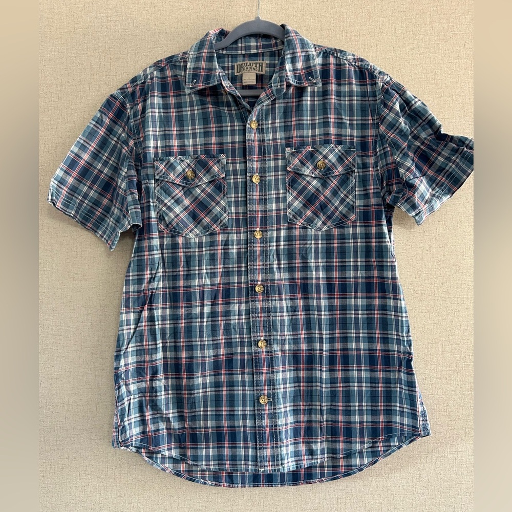 Duluth Trading Co. Blue and Red Checkered Shirt
